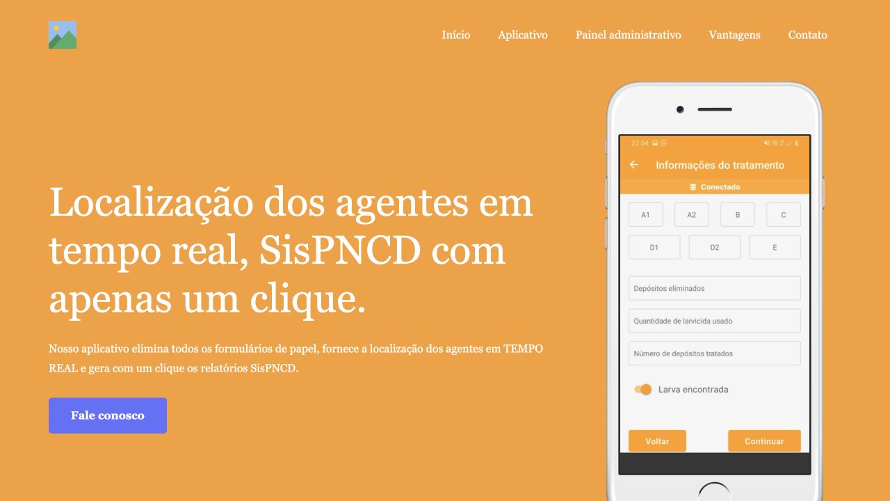 Headline do site DENVX: localização dos agentes em tempo real